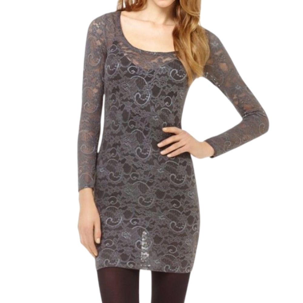 Aritzia Talula Clarendon Lace Dress Women Medium Gray